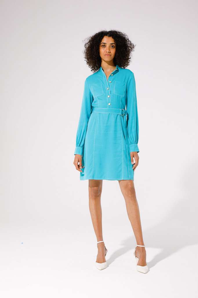 VESTITO CHEMISIER IN TENCEL<br>