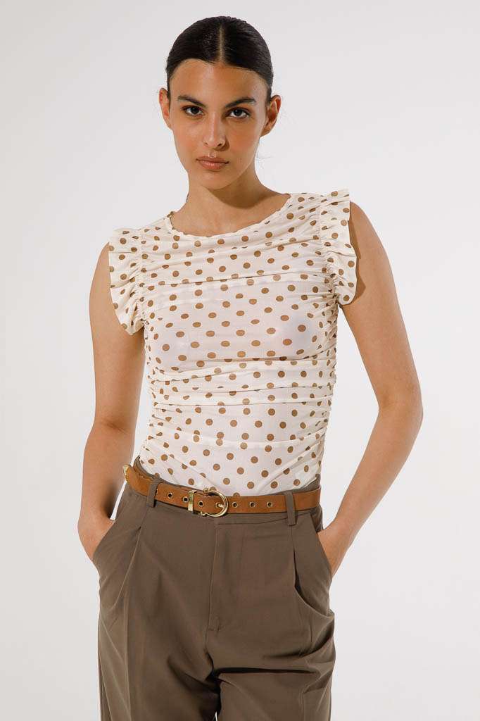 TOP IN TULLE ELASTICIZZATO