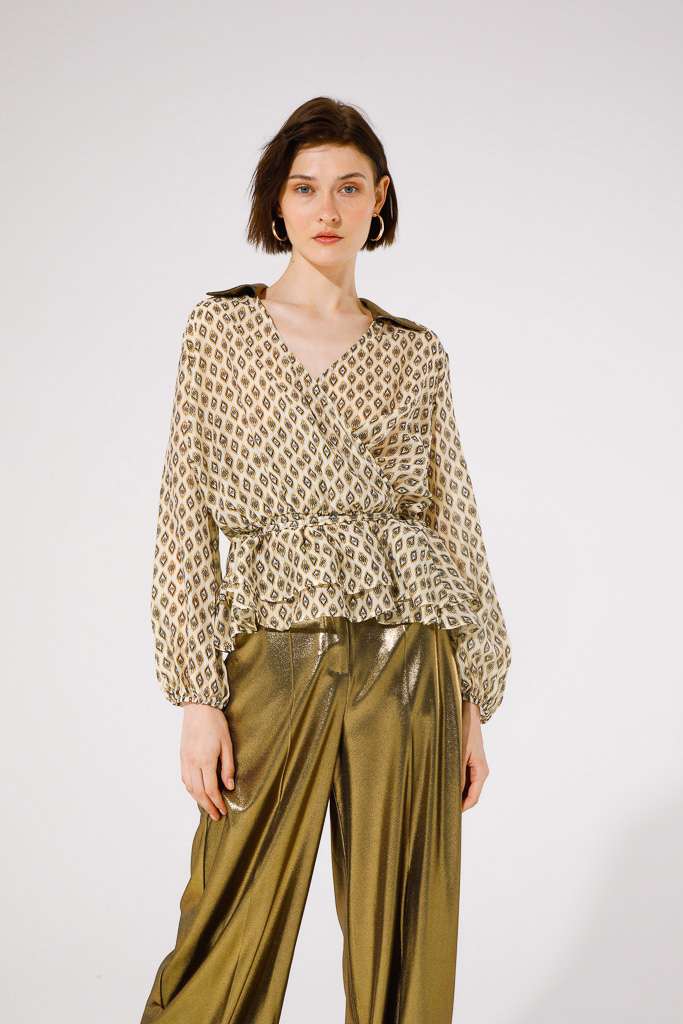 WRAPPED TENCEL BLOUSE