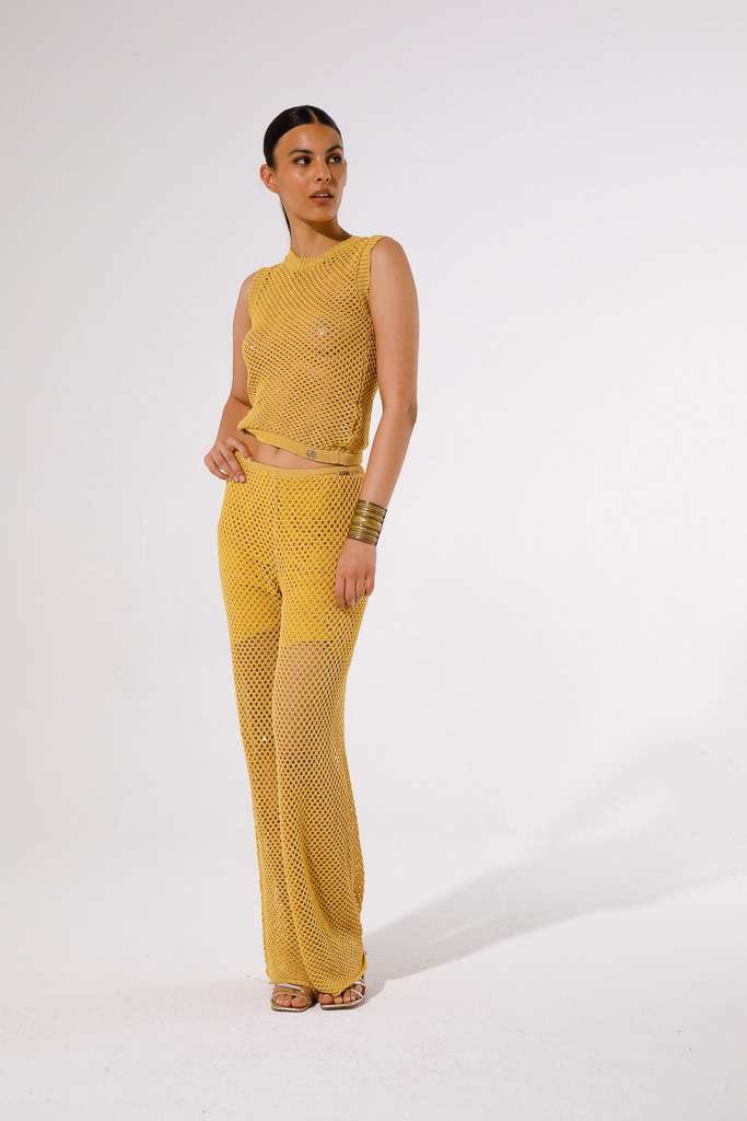 MESH TROUSERS WITH SEQUINS<br>