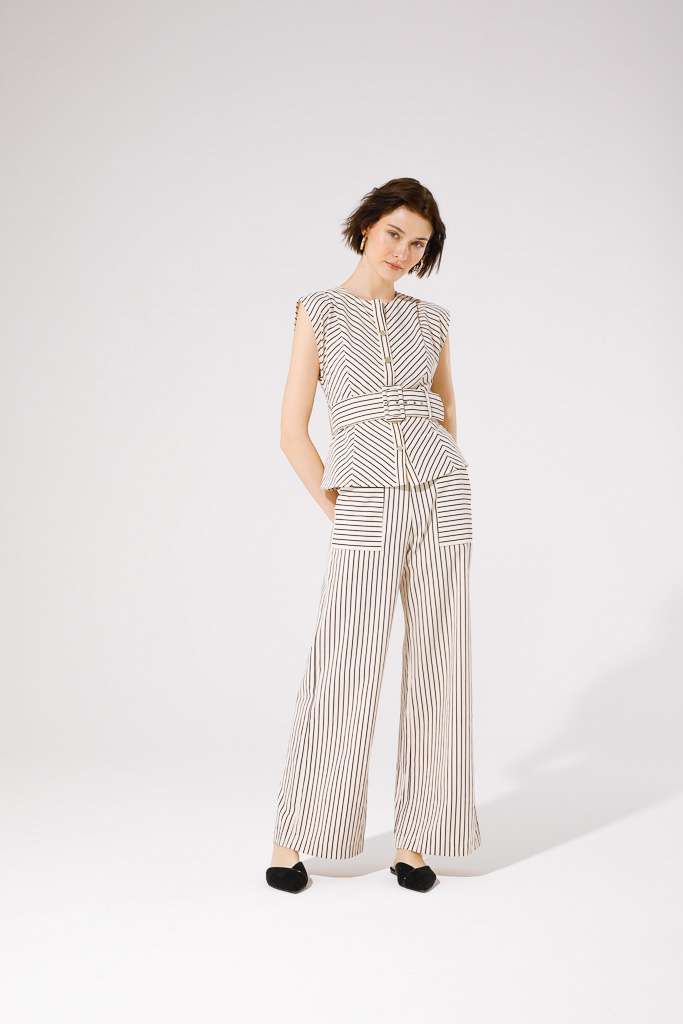 PANTALONE IN COTONE A RIGHE