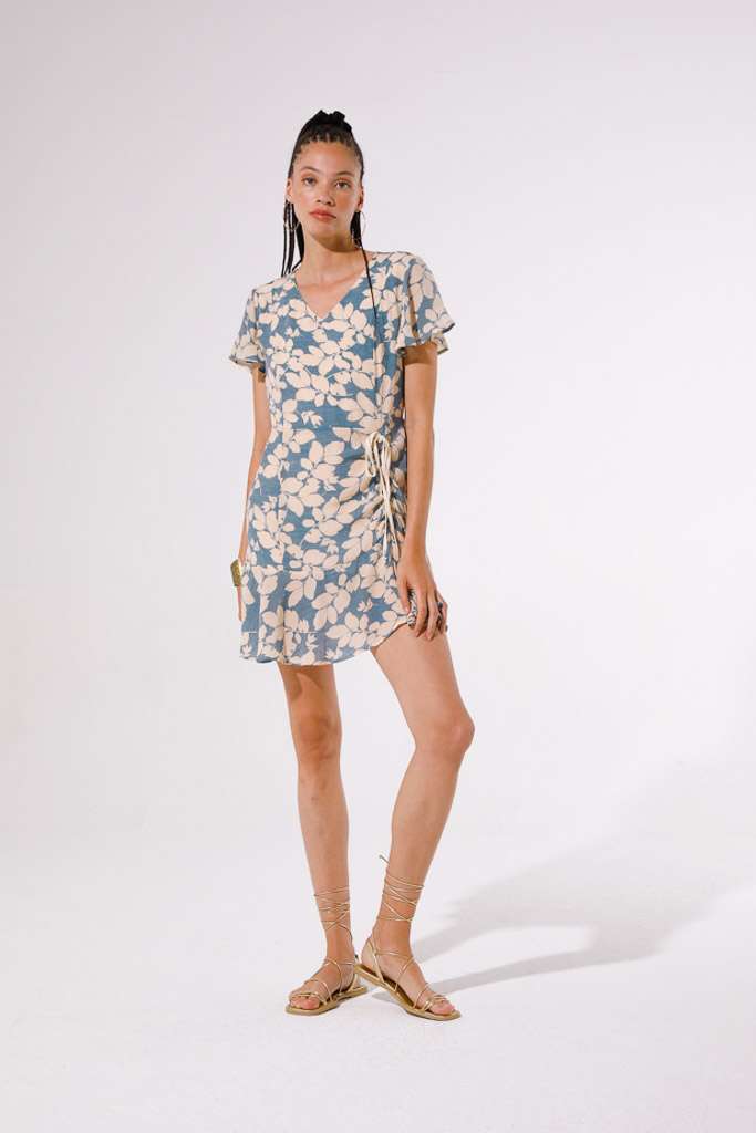 VESTITO CORTO STAMPA FLOREALE<br>