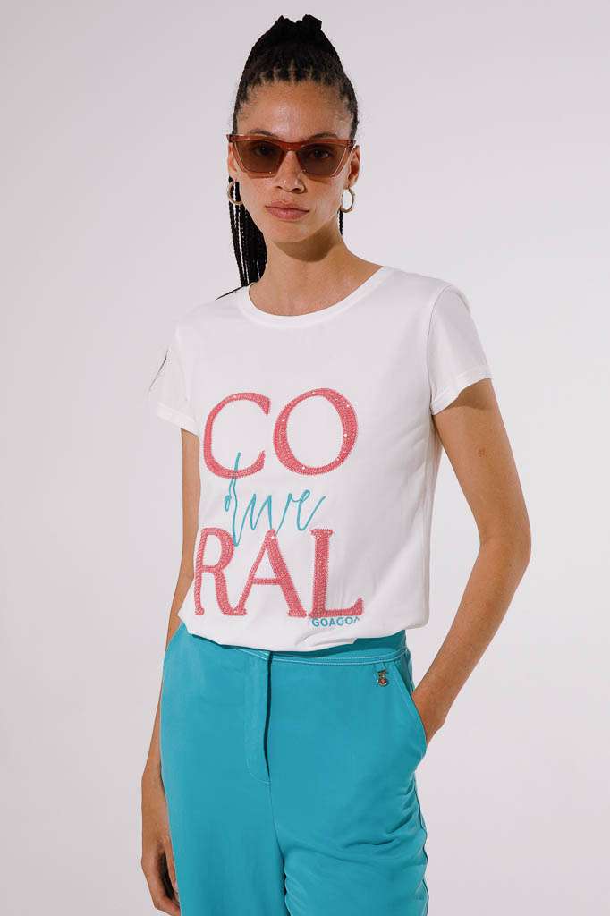 TSHIRT RICAMO CORAL DIVE<br>