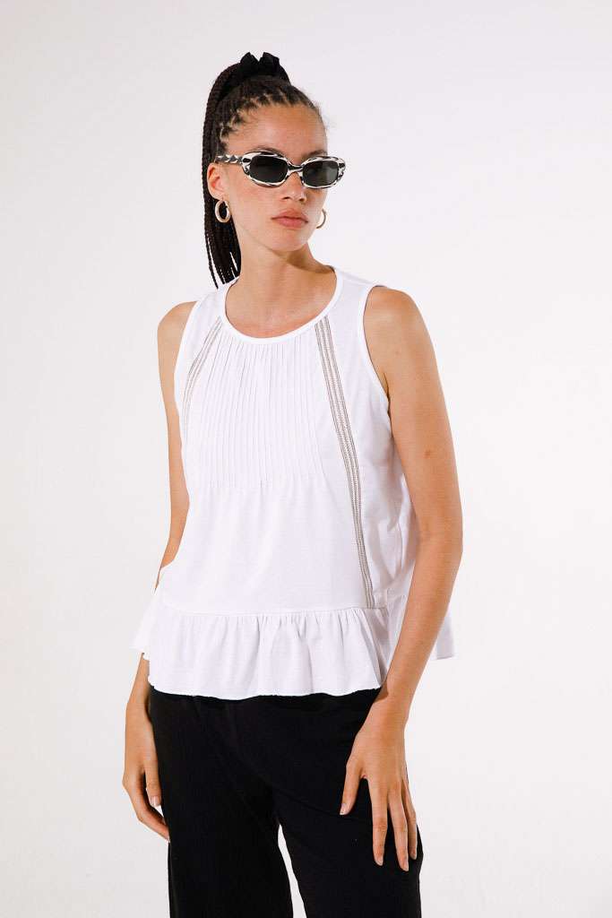 TOP IN COTONE SVASATO<br>