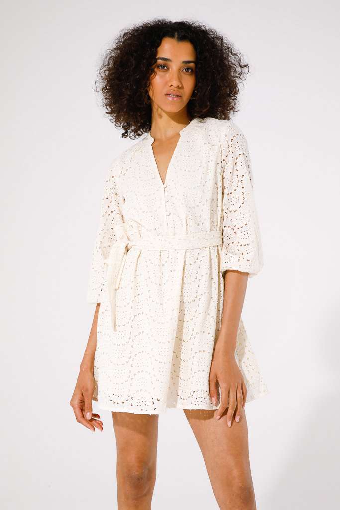 VESTITO CORTO IN SANGALLO<br>