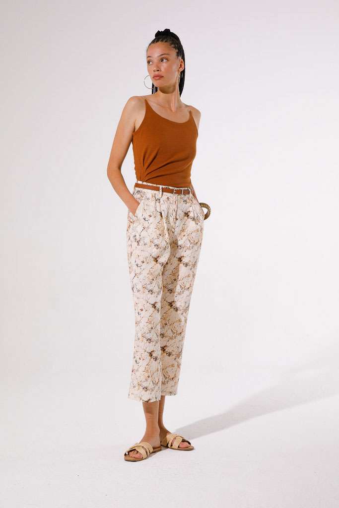 PANTALONE IN VISCOSA STAMPATA