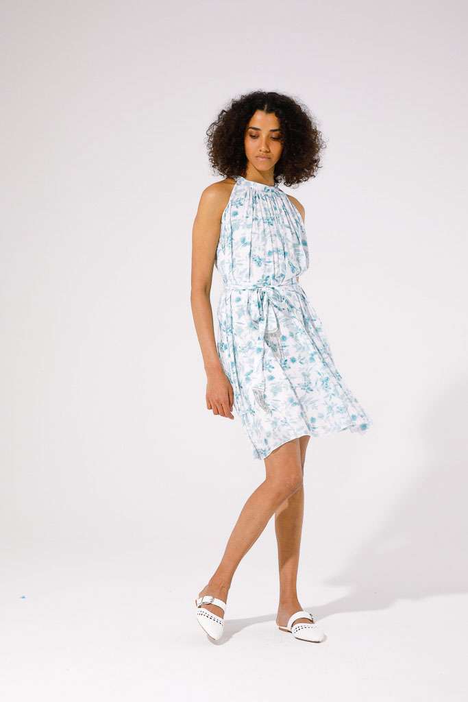 VESTIDO STAMPA FLOREALE CON CINTURA