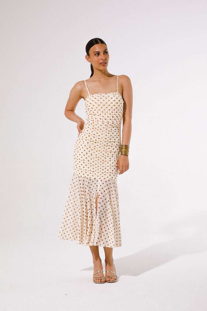 VESTITO MIDI IN TULLE ELASTICIZZATO