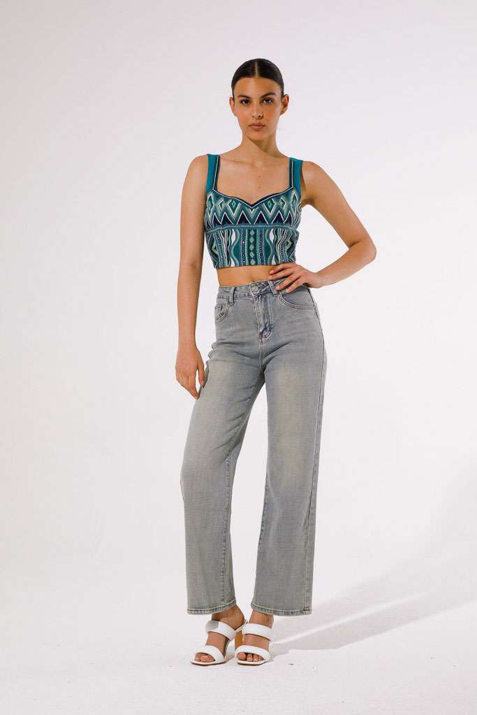 JEANS A GAMBA LARGA, VITA ALTA