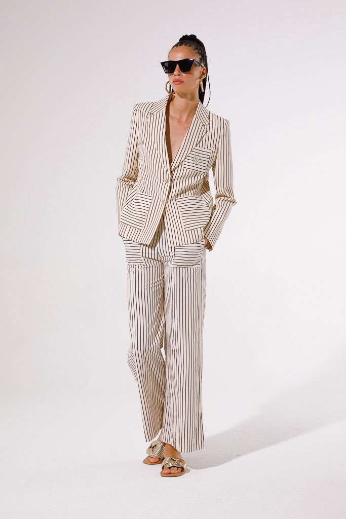 STRIPED COTTON BLAZER