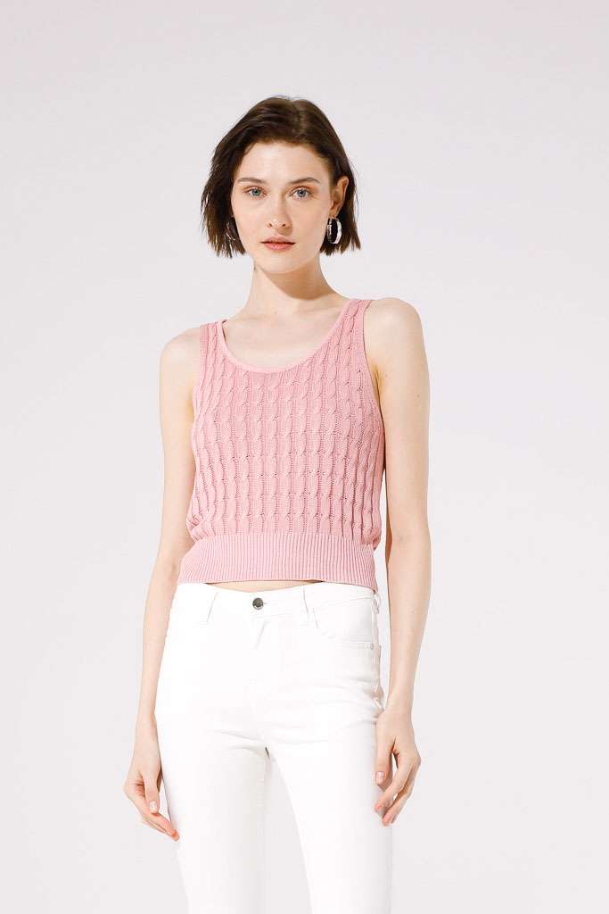 TOP IN MAGLIA A TRECCE