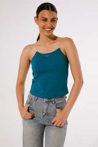 SINGLE COLOR TOP WITH TRANSPARENT STRAPS