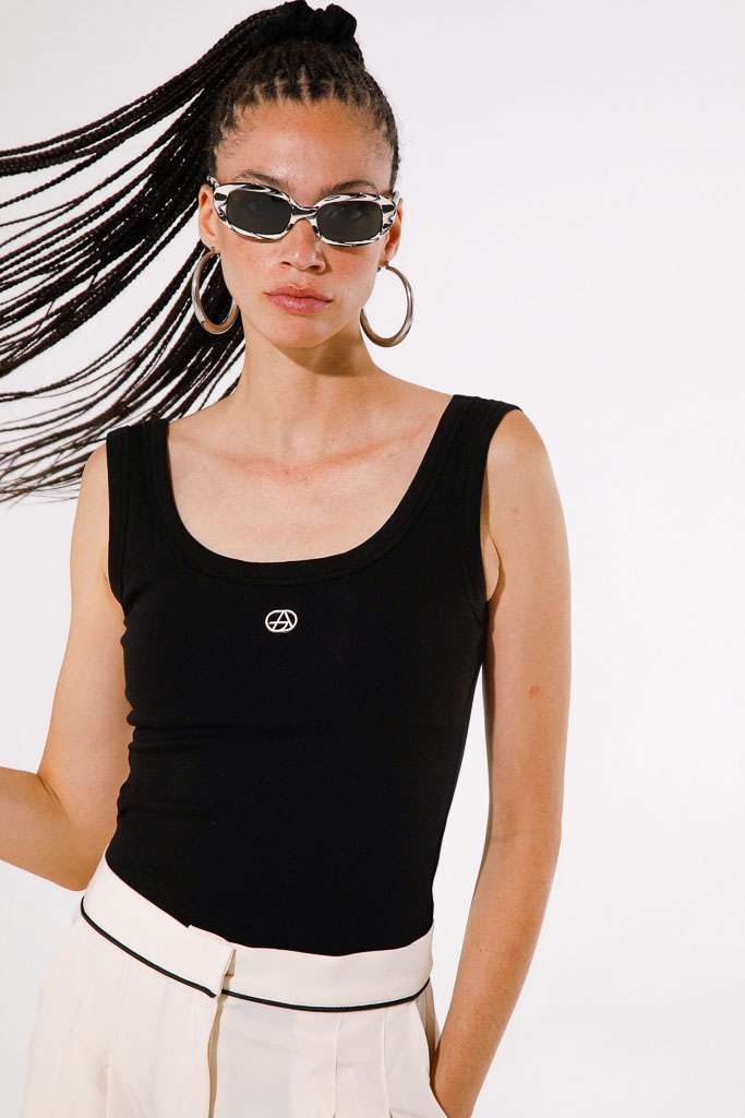 TOP IN COTONE CON LOGO