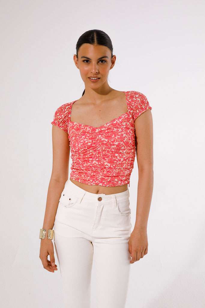 TOP IN TULL ELASTICIZZATO