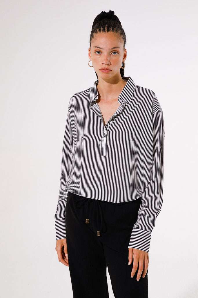 BLUSA A RIGHE IN VISCOSA