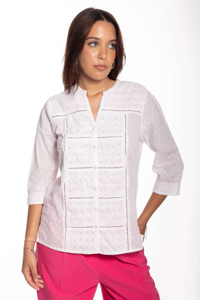 CAMICIA IN COTONE MANICHE A 3/4