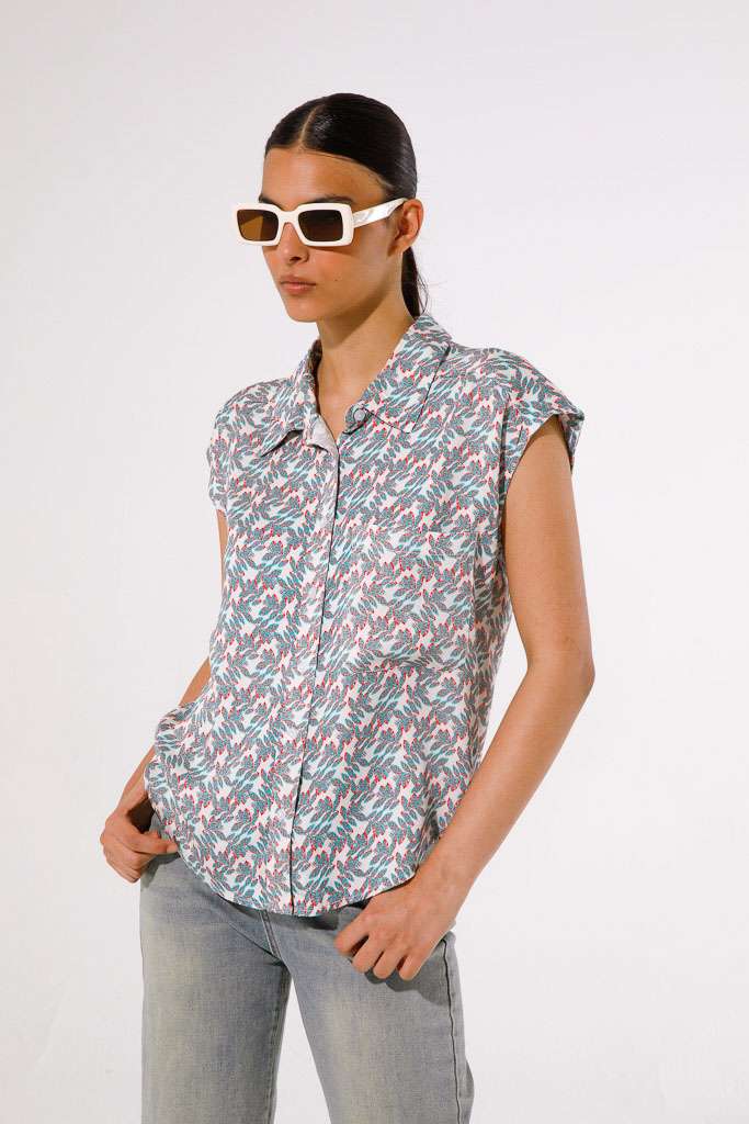 CAMICIA STAMPATA IN RASO