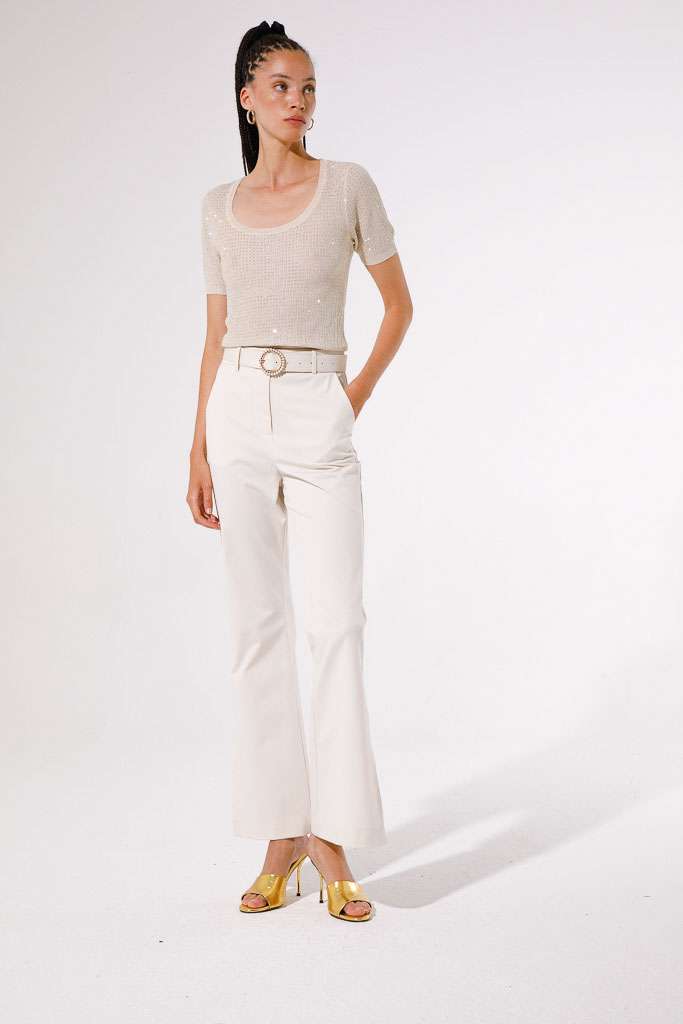 PANTALONE ELEGANTE CON CINTURA GIOIELLO