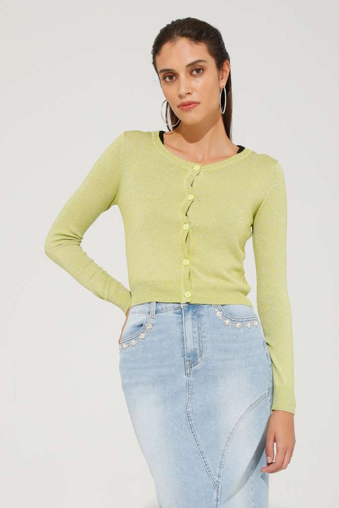 CARDIGAN GIROCOLLO LUREX - REF: TIRANA