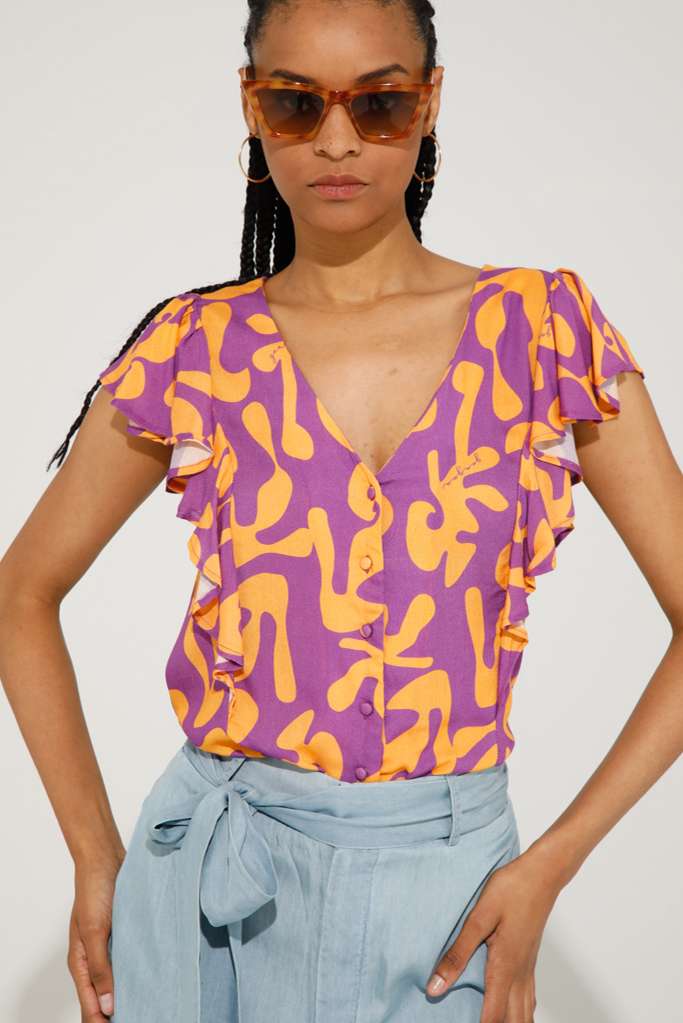 PRINTED VISCOSE SHIRT - REF: MYRCELLA