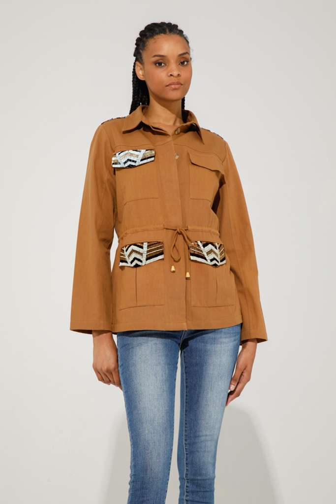 PARKA IN COTONE RICAMATO A MANO - REF: KATE