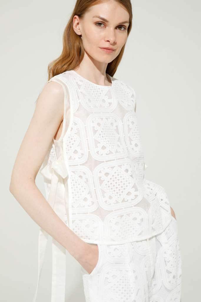 BLUSA QUADRATA IN PIZZO - REF: BANTON
