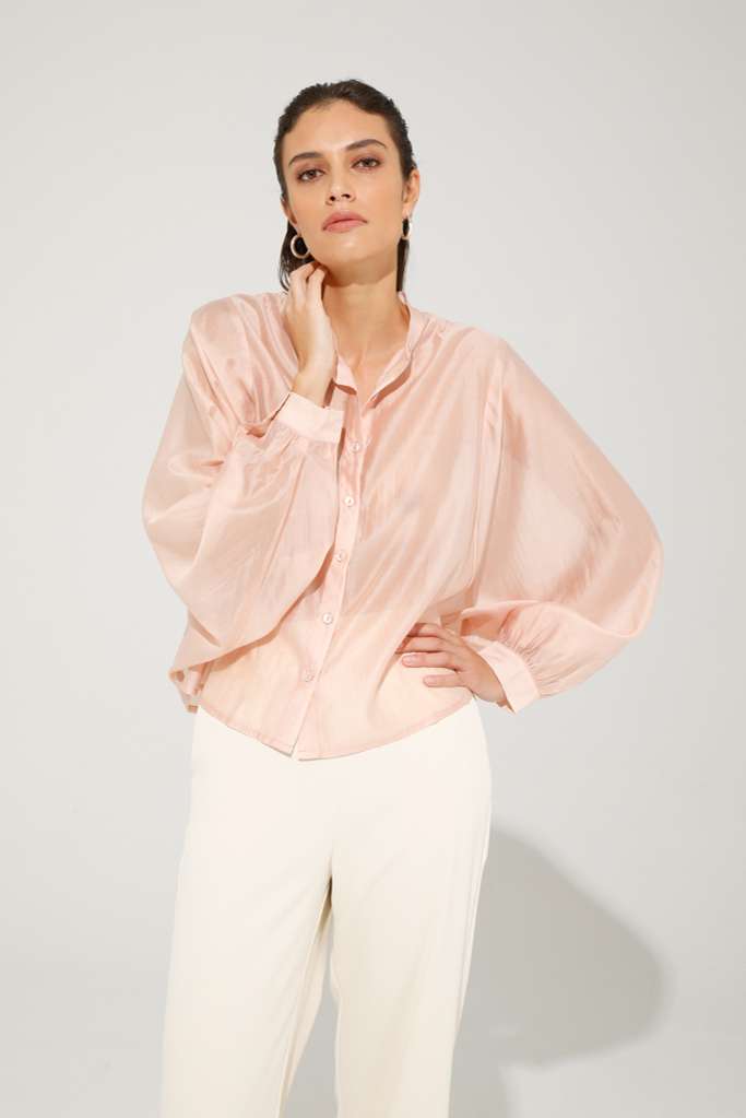 CAMICIA COLLO COREANA IN TENCEL - REF: LOLITA