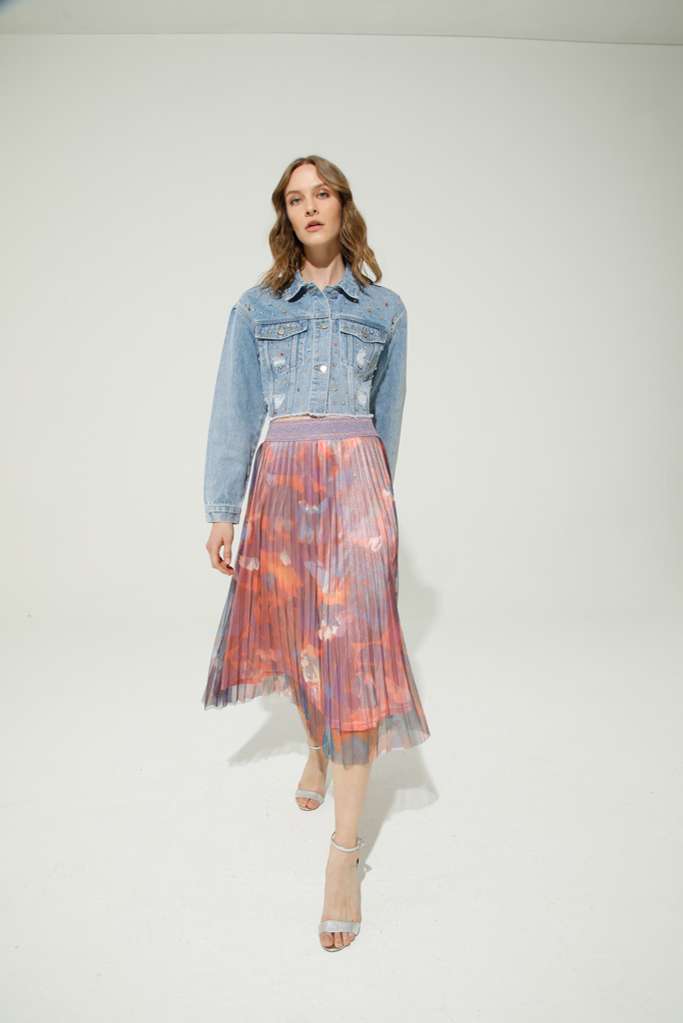 GONNA IN TULLE STAMPATO - REF: PLINIA
