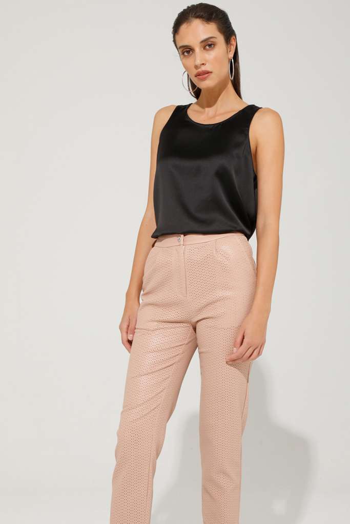 PANTALONE IN PELLE ECOLOGICA CON MOTIVO LATERALE - REF: PIRATA