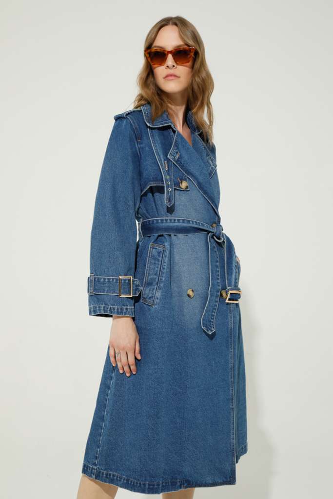 SPOLVERINO TRENCH IN DENIM -- REF: JAKARTA