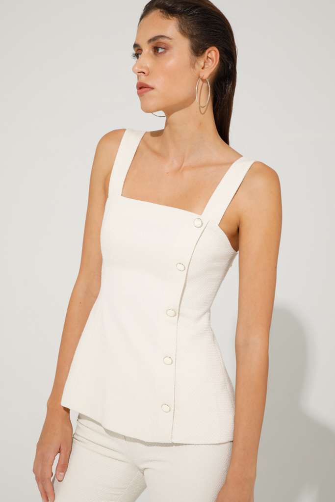 TOP CON BOTTONI MADREPERLA - REF: CHANNY