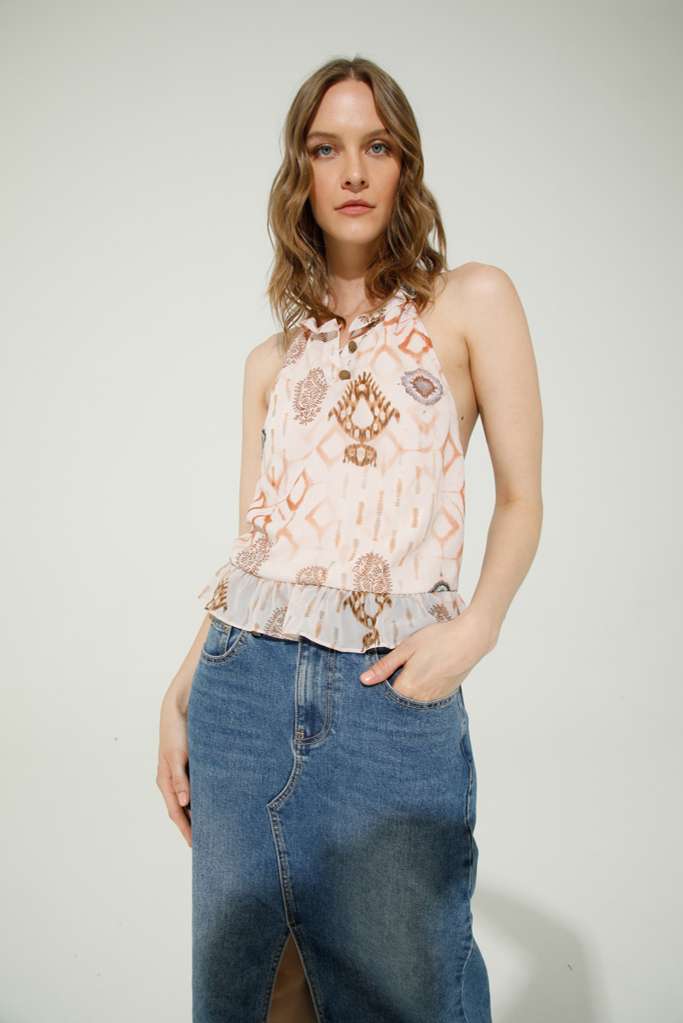TOP ESTAMPADO ÉTNICO - REF: LIPA