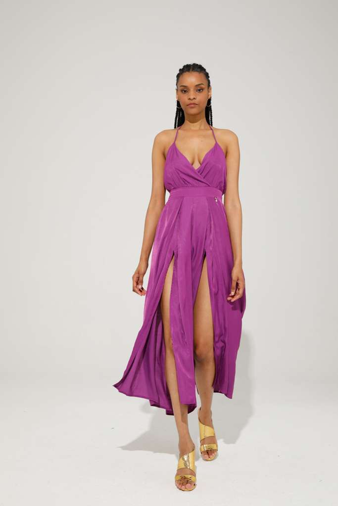 VISCOSE JUMPSUIT WITH SLITS - REF: SILVIA