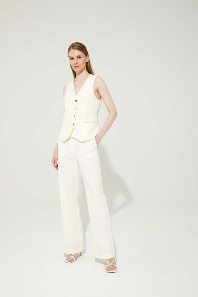 PANTALONE FLARE BIANCO - REF: PUISE